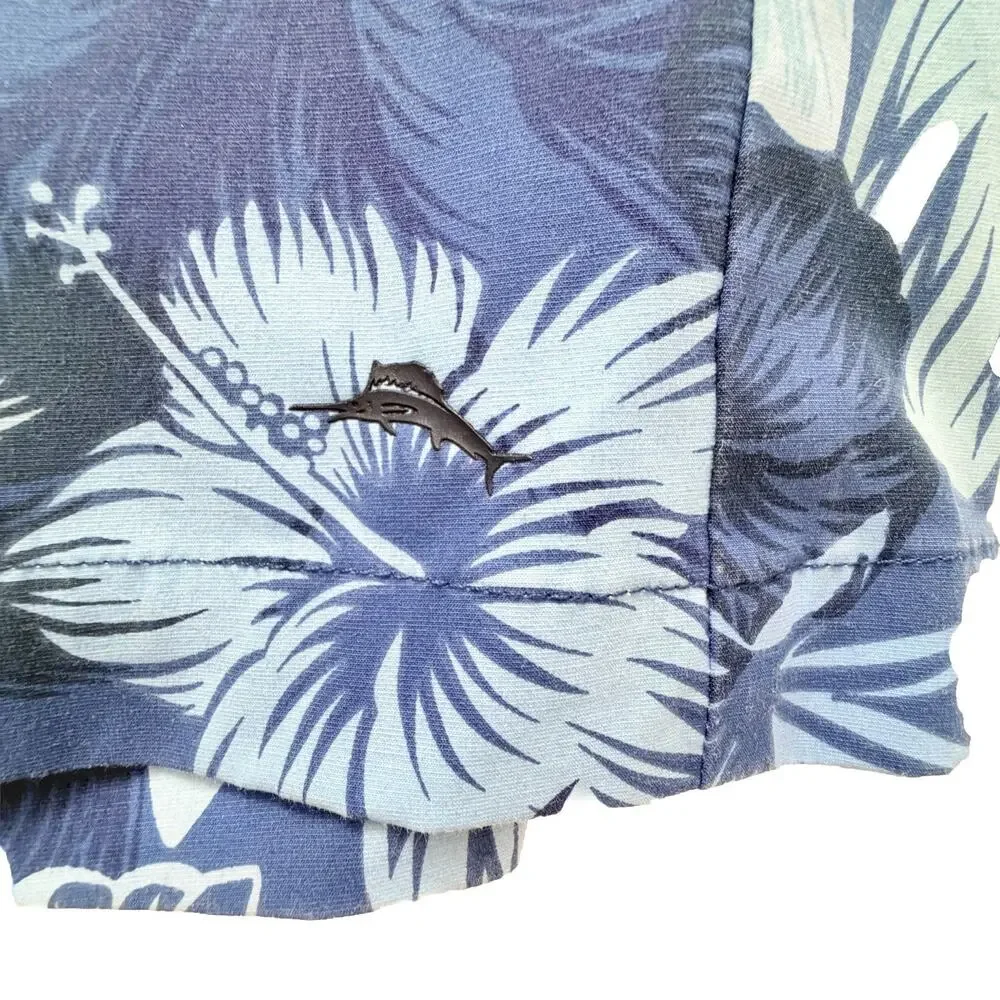 Tommy Bahama Mens Blue Tropical Print Shorts 36 EUC Preppy Coastal